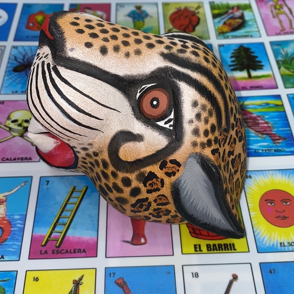 •handmade• Jaguar Head - Oaxacan Alebrije Wood Carving - Picture 7 of 11